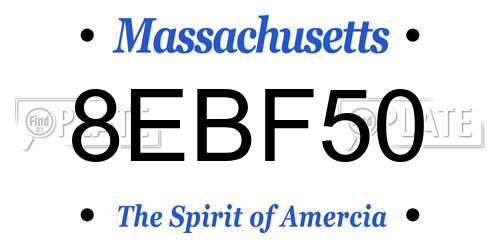8EBF50 Massachusetts License Plate
