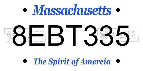 8EBT335 Massachusetts License Plate