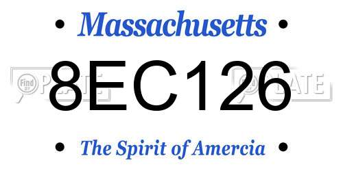 8EC126 Massachusetts License Plate