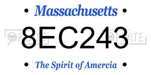 8EC243 Massachusetts License Plate