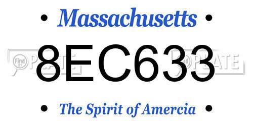 8EC633 Massachusetts License Plate