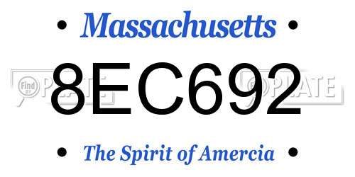 8EC692 Massachusetts License Plate