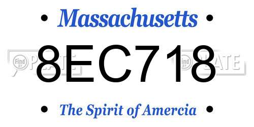 8EC718 Massachusetts License Plate