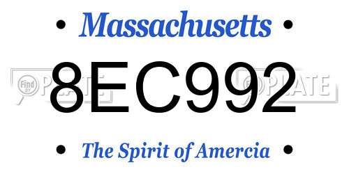 8EC992 Massachusetts License Plate