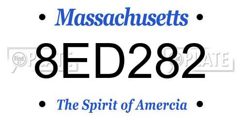 8ED282 Massachusetts License Plate