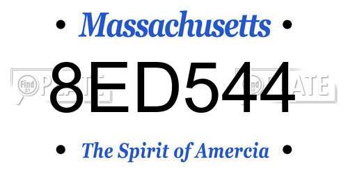 8ED544 Massachusetts License Plate