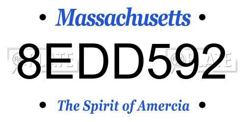 8EDD592 Massachusetts License Plate