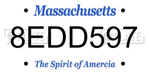 8EDD597 Massachusetts License Plate