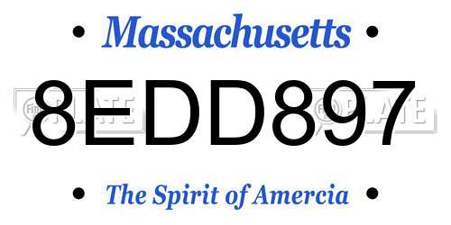 8EDD897 Massachusetts License Plate