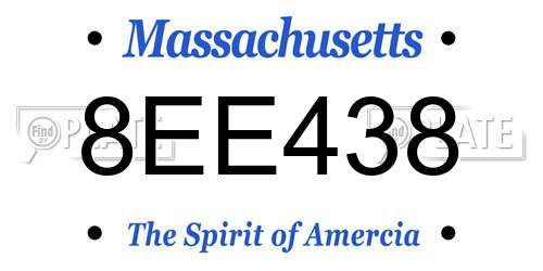 8EE438 Massachusetts License Plate