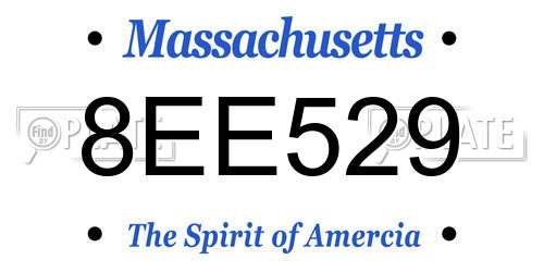 8EE529 Massachusetts License Plate