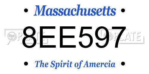 8EE597 Massachusetts License Plate