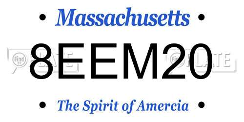 8EEM20 Massachusetts License Plate