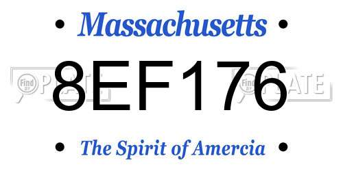 8EF176 Massachusetts License Plate