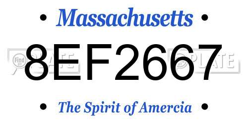 8EF2667 Massachusetts License Plate