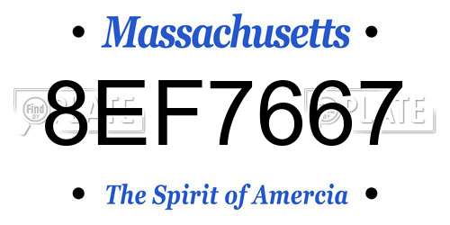 8EF7667 Massachusetts License Plate