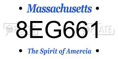8EG661 Massachusetts License Plate