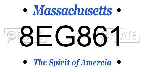 8EG861 Massachusetts License Plate