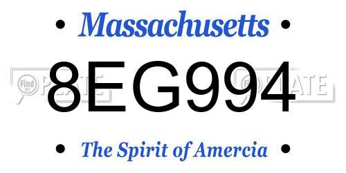 8EG994 Massachusetts License Plate