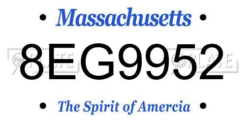 8EG9952 Massachusetts License Plate