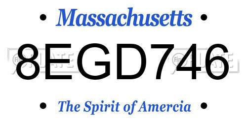 8EGD746 Massachusetts License Plate
