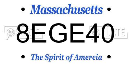 8EGE40 Massachusetts License Plate
