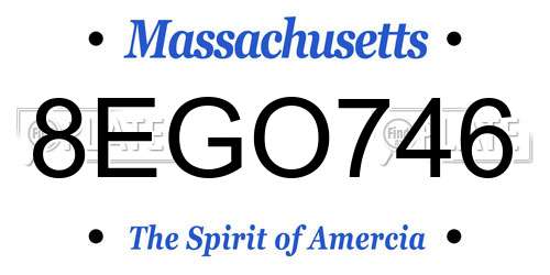 8EGO746 Massachusetts License Plate