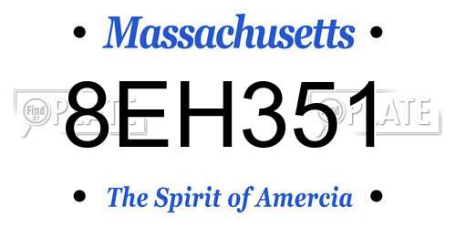8EH351 Massachusetts License Plate