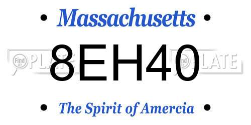 8EH40 Massachusetts License Plate