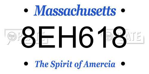 8EH618 Massachusetts License Plate