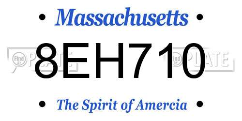 8EH710 Massachusetts License Plate