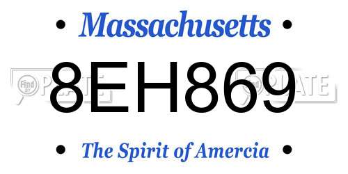 8EH869 Massachusetts License Plate