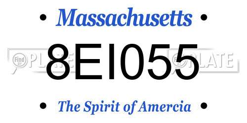 8EI055 Massachusetts License Plate