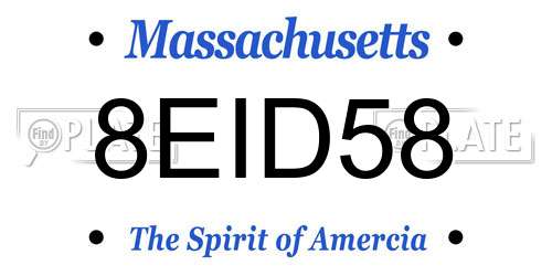 8EID58 Massachusetts License Plate