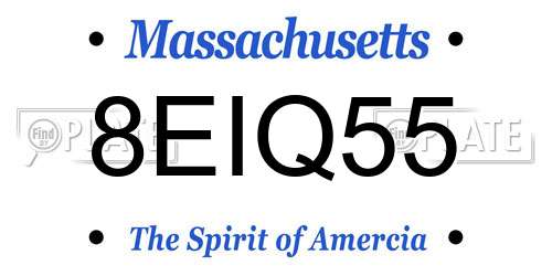 8EIQ55 Massachusetts License Plate