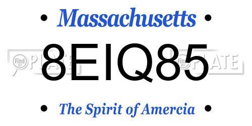 8EIQ85 Massachusetts License Plate