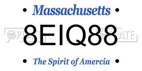 8EIQ88 Massachusetts License Plate