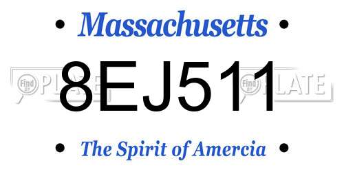8EJ511 Massachusetts License Plate
