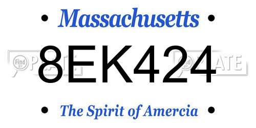 8EK424 Massachusetts License Plate