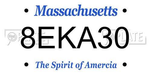 8EKA30 Massachusetts License Plate