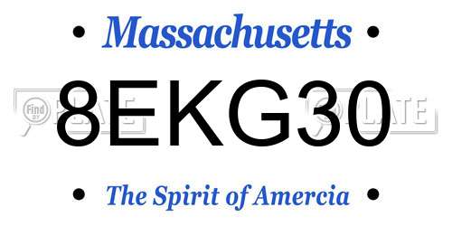 8EKG30 Massachusetts License Plate