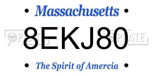 8EKJ80 Massachusetts License Plate
