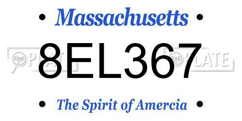 8EL367 Massachusetts License Plate