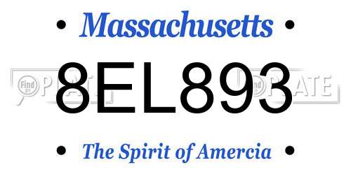 8EL893 Massachusetts License Plate