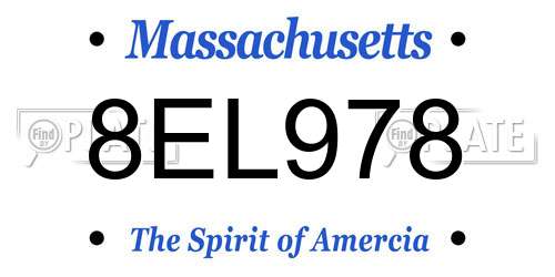 8EL978 Massachusetts License Plate