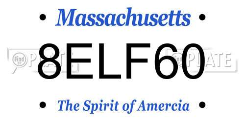 8ELF60 Massachusetts License Plate