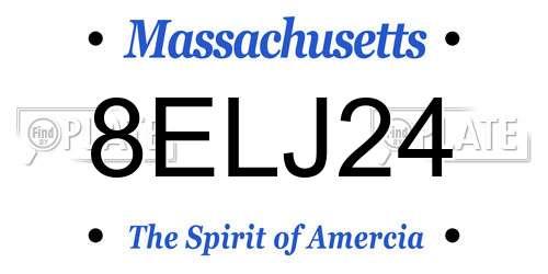 8ELJ24 Massachusetts License Plate