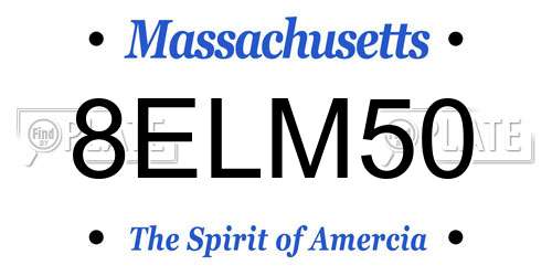 8ELM50 Massachusetts License Plate