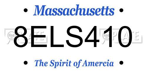 8ELS410 Massachusetts License Plate