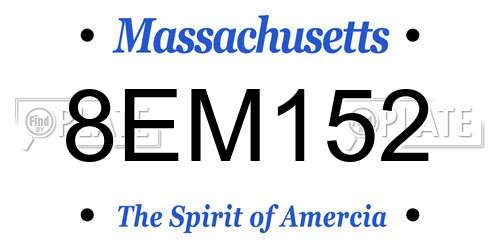 8EM152 Massachusetts License Plate